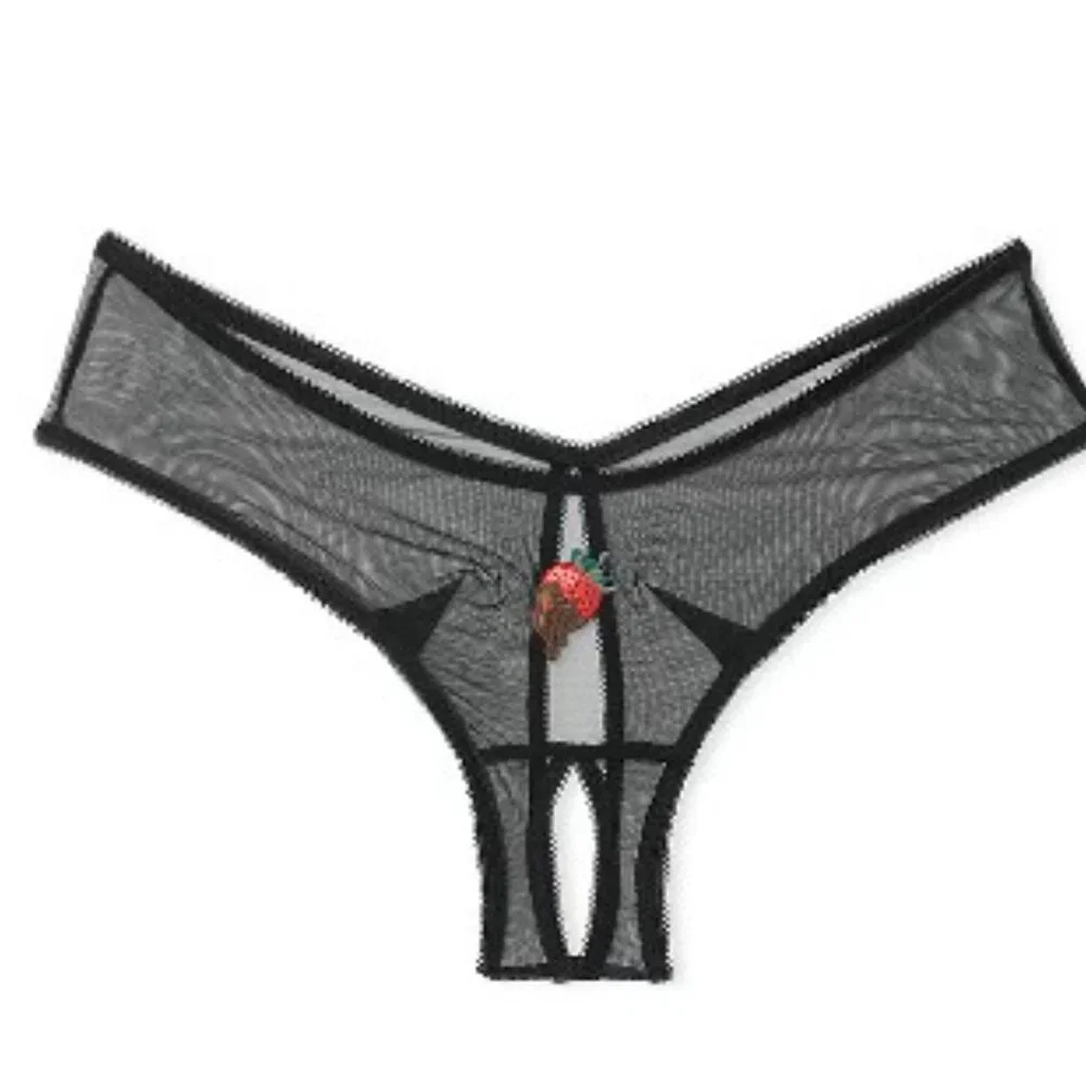 NWT Victoria's Secret Panty Crotchless Mesh Cheeky Size XXL
